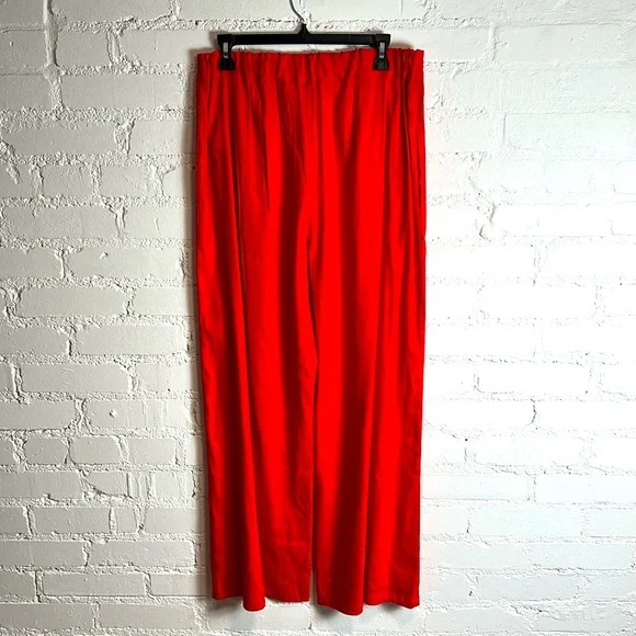 NEW Gianni Bini Linen Pant |Wide Leg Red Orange Trouser Linen Pant Size 10 - Picture 3 of 5